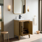 Vanity Art 20 or 24 or 30 Single Sink Bathroom Vanity Cabinet with Ceramic Top