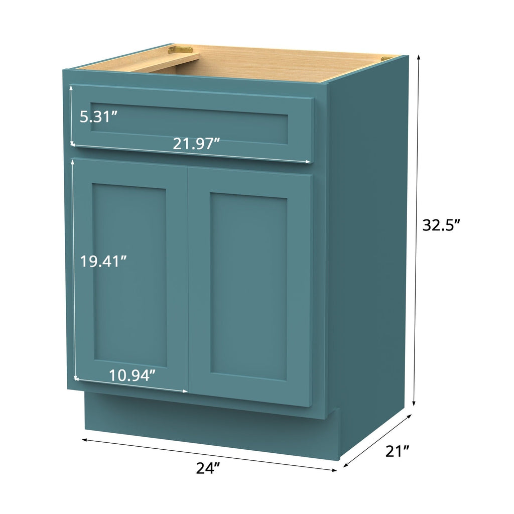 Vanity Art 24-inch Solid Wood Single Sink Bathroom Vanity Cabinet