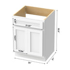 Vanity Art 24-inch Solid Wood Single Sink Bathroom Vanity Cabinet