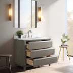 Vanity Art Bathroom Vanity with Ceramic Sink and Engineered Marble Top