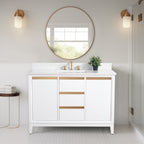 Vanity Art Bathroom Vanity with Ceramic Sink and Engineered Marble Top
