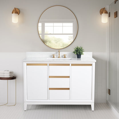 Vanity Art Bathroom Vanity with Ceramic Sink and Engineered Marble Top