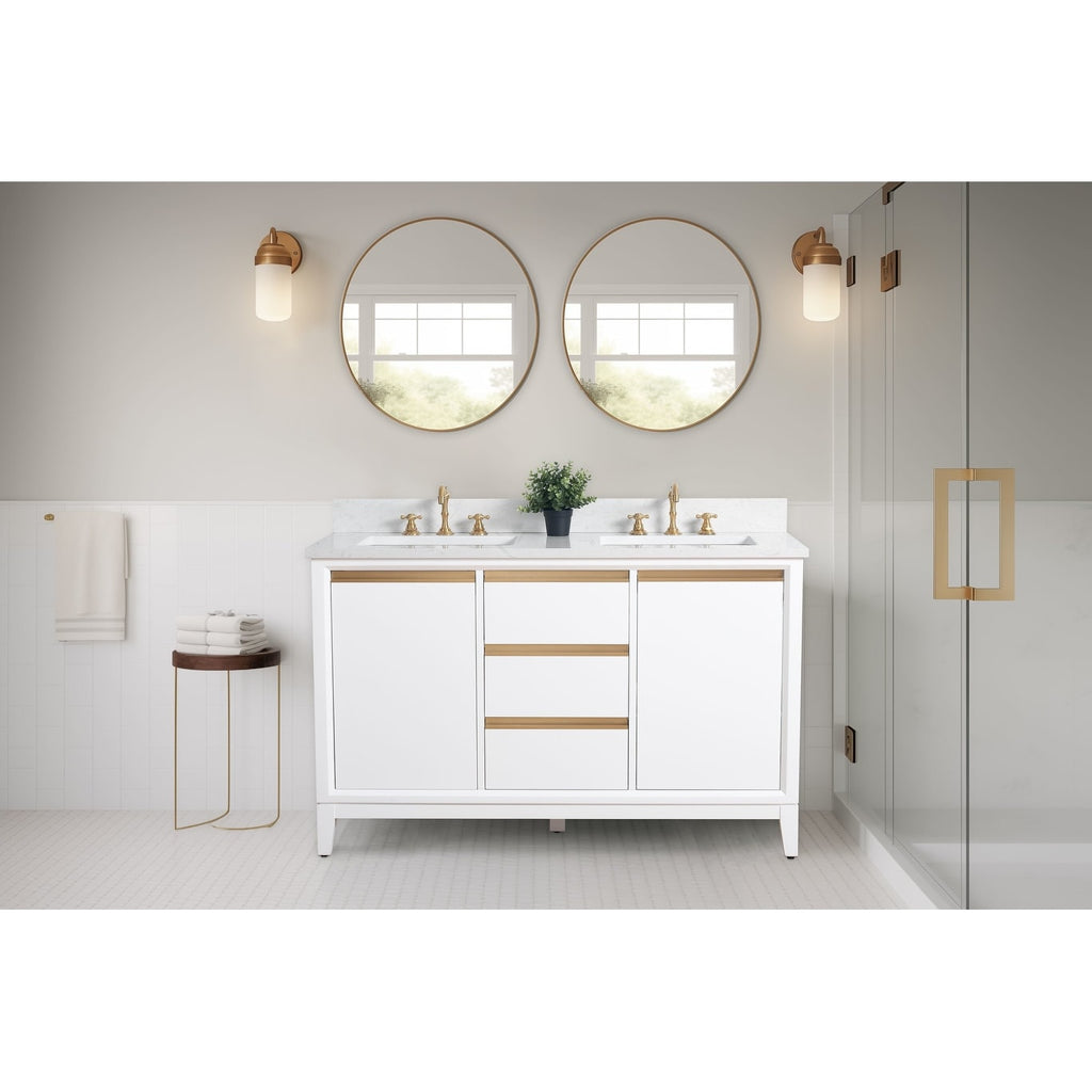 Vanity Art Bathroom Vanity with Ceramic Sink and Engineered Marble Top