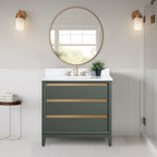 Vanity Art Bathroom Vanity with Ceramic Sink and Engineered Marble Top