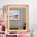 Vanity Set With Mirror and Lamp Home Makeup Dressing Table with Stool