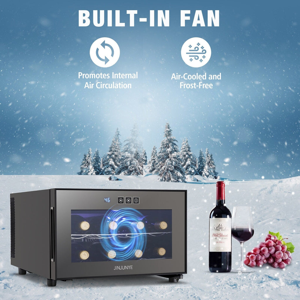 Versatile 8 - bottle Beverage Cooler(46 - 66°F): Sleek Design and Ultra - quiet Operation for Home Use