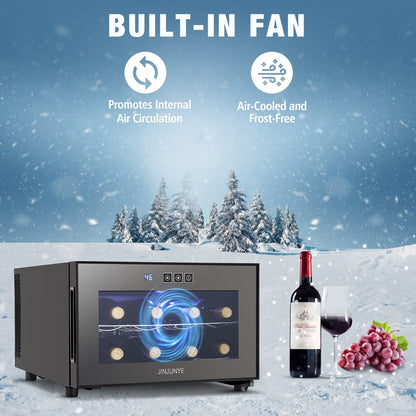 Versatile 8 - bottle Beverage Cooler(46 - 66°F): Sleek Design and Ultra - quiet Operation for Home Use