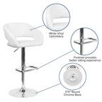 Modern Upholstered Adjustable-Height Barstool with Rounded Back