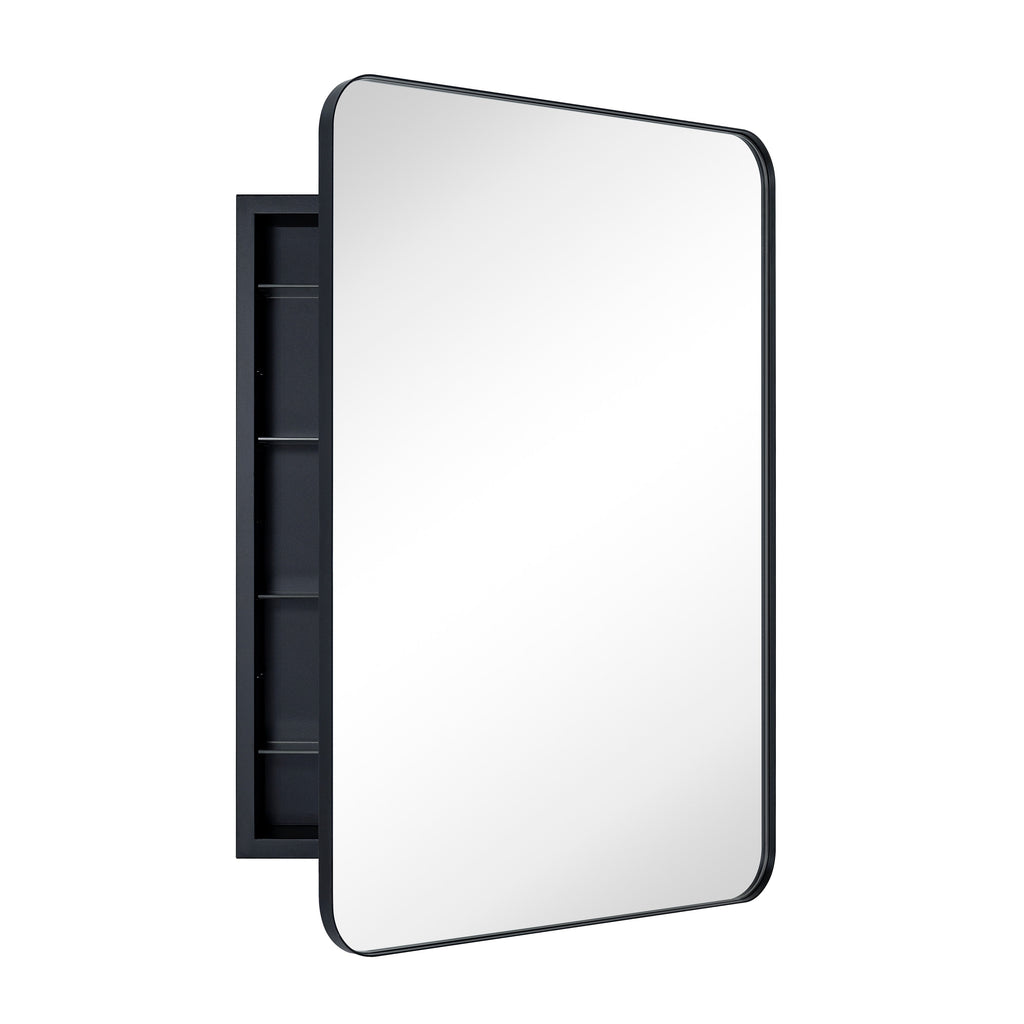 TEHOME WH Recessed Framed Medicine Cabinet with Mirror and Adjustable Shelves