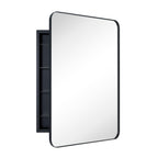 TEHOME WH Recessed Framed Medicine Cabinet with Mirror and Adjustable Shelves