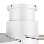 WINGBO 44/52 Inch Flush Mount DC Ceiling Fan with Lights and Remote, 4 Reversible Blades
